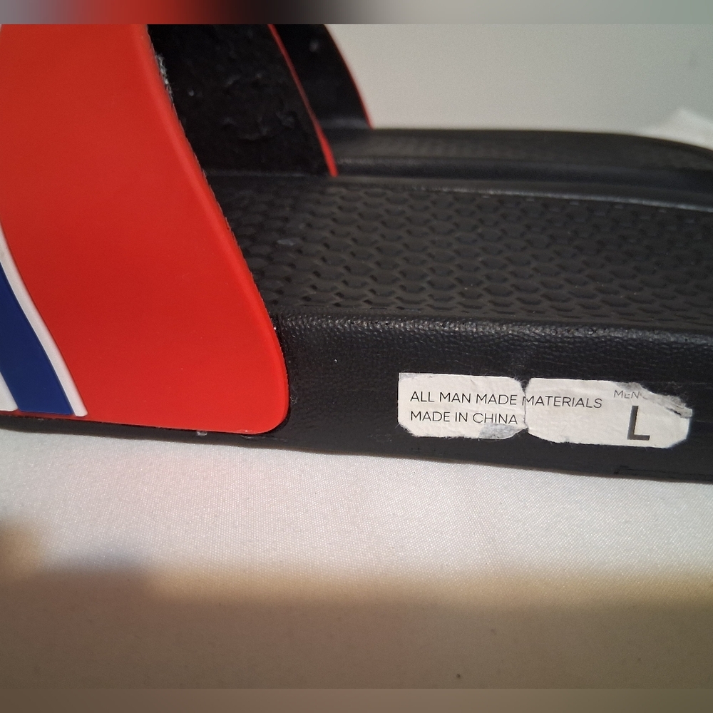 Kansas Jayhawks Red & Black Slide Sandals – Size Large (11–12) - Picture 3 of 10